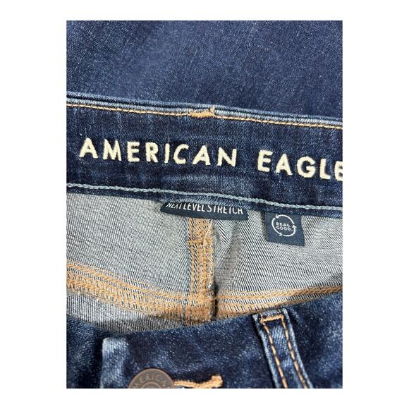American Eagle Jeans Womens Size 4 Short Curvy High Rise Skinny Kick Dark Wash - Picture 5 of 13